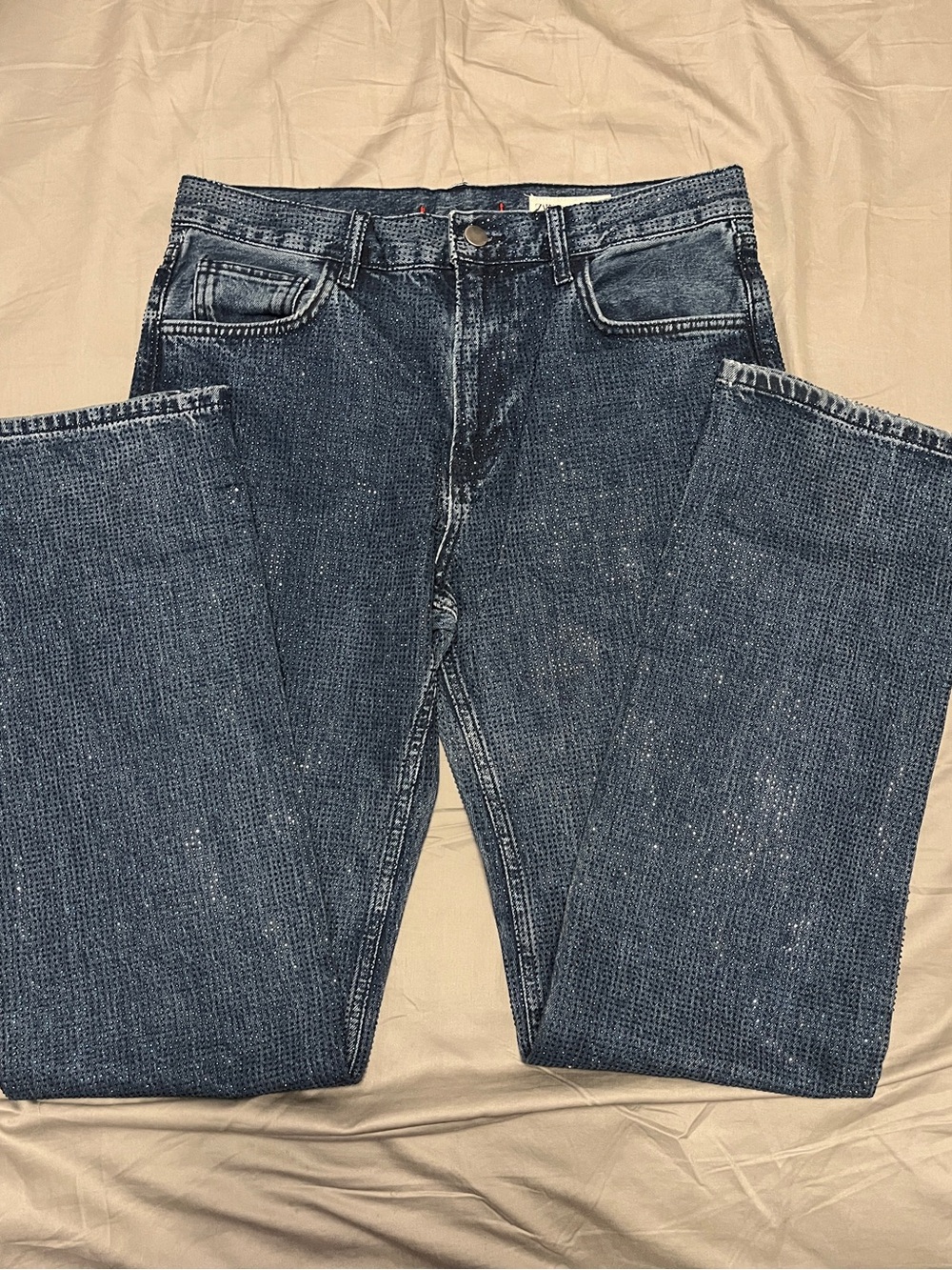 Zara “Blue Gem” Dark Blue Straight-Leg Jeans